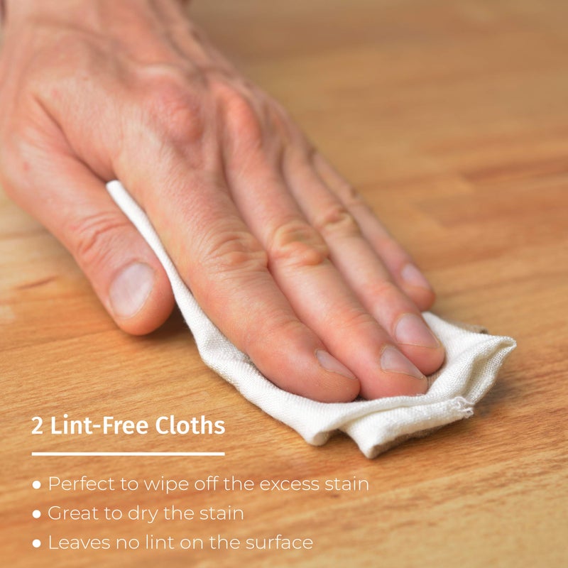 SamaN Staining Kit â€“ Includes Sponge, 2 Cloths and Gloves to Effectively Stain Wood - Image 3